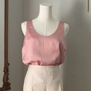 Modern Express Reversible Silk-Feel Satin Tank Top Size L Rose Quartz Minimalist